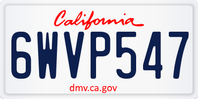 CA license plate 6WVP547