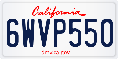 CA license plate 6WVP550