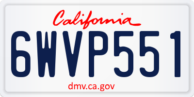 CA license plate 6WVP551