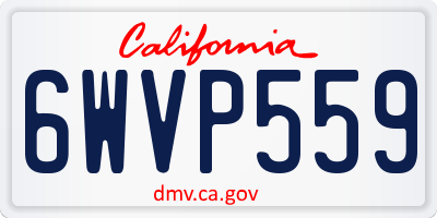 CA license plate 6WVP559