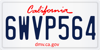 CA license plate 6WVP564