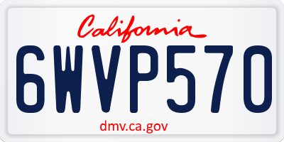 CA license plate 6WVP570