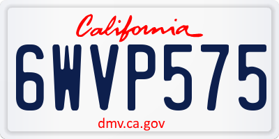 CA license plate 6WVP575
