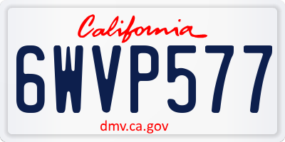 CA license plate 6WVP577