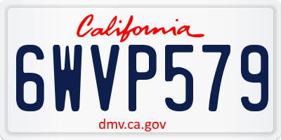 CA license plate 6WVP579