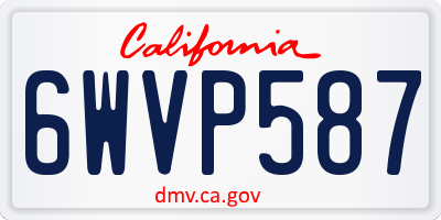 CA license plate 6WVP587