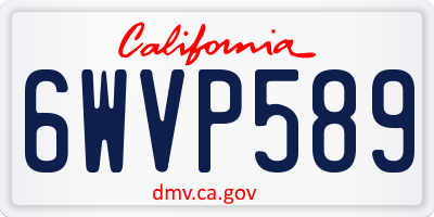 CA license plate 6WVP589