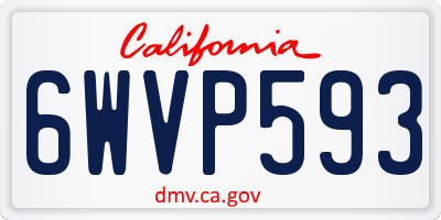 CA license plate 6WVP593