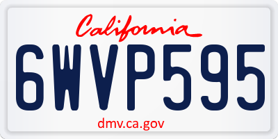 CA license plate 6WVP595