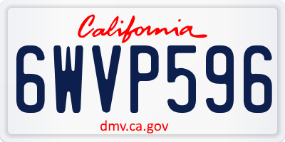 CA license plate 6WVP596