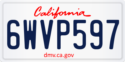 CA license plate 6WVP597