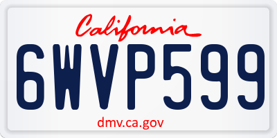 CA license plate 6WVP599