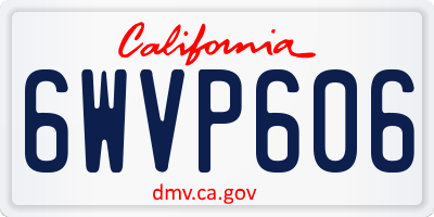 CA license plate 6WVP606