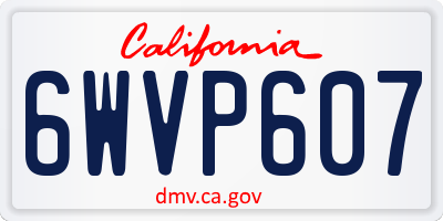 CA license plate 6WVP607