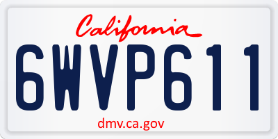 CA license plate 6WVP611