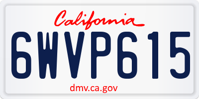 CA license plate 6WVP615