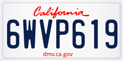 CA license plate 6WVP619