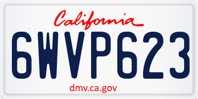 CA license plate 6WVP623