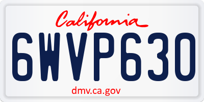 CA license plate 6WVP630