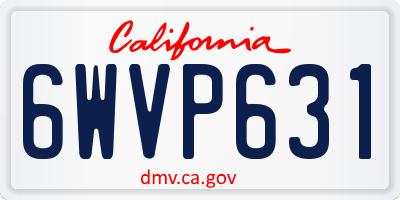 CA license plate 6WVP631