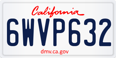 CA license plate 6WVP632