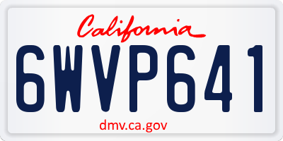 CA license plate 6WVP641