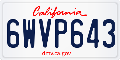 CA license plate 6WVP643