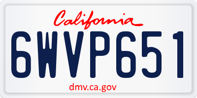 CA license plate 6WVP651