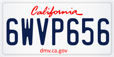 CA license plate 6WVP656
