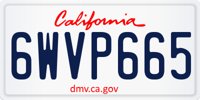 CA license plate 6WVP665