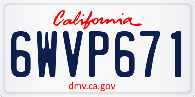 CA license plate 6WVP671