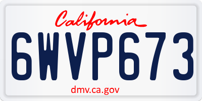 CA license plate 6WVP673