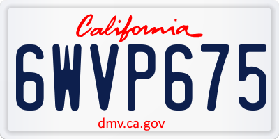 CA license plate 6WVP675
