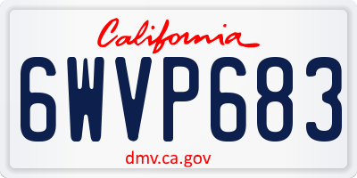 CA license plate 6WVP683