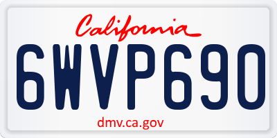 CA license plate 6WVP690