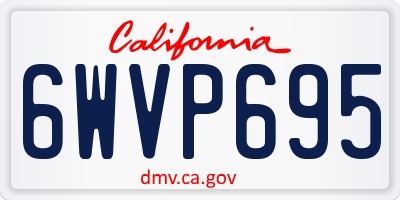 CA license plate 6WVP695