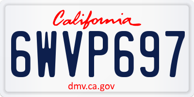 CA license plate 6WVP697