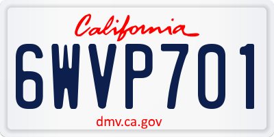CA license plate 6WVP701