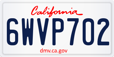 CA license plate 6WVP702