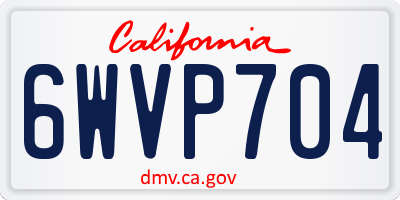 CA license plate 6WVP704