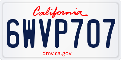 CA license plate 6WVP707