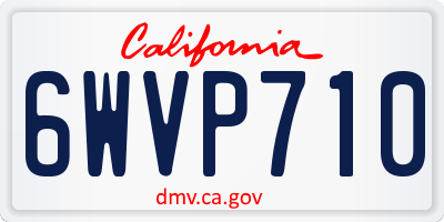 CA license plate 6WVP710