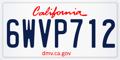 CA license plate 6WVP712