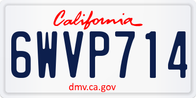 CA license plate 6WVP714