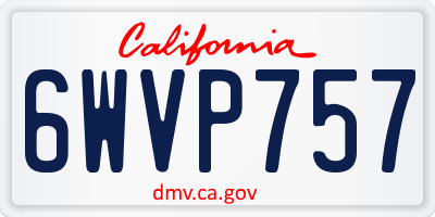 CA license plate 6WVP757