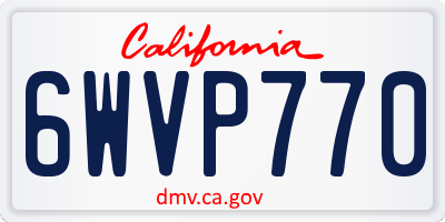 CA license plate 6WVP770