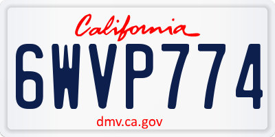 CA license plate 6WVP774