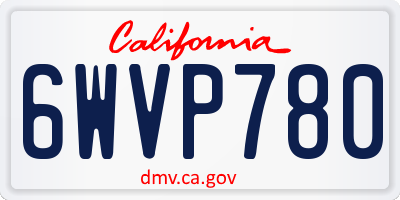 CA license plate 6WVP780