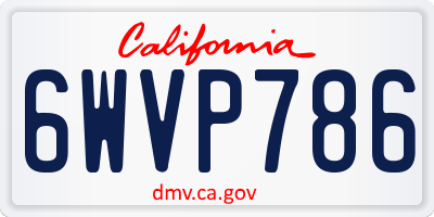 CA license plate 6WVP786
