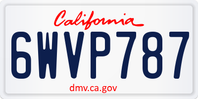CA license plate 6WVP787